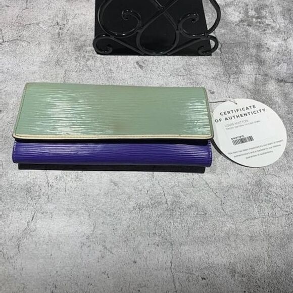 🔷️Louis Vuitton Wallet Electric Epi Flore Tricolor Amande Authentic - Picture 13 of 13